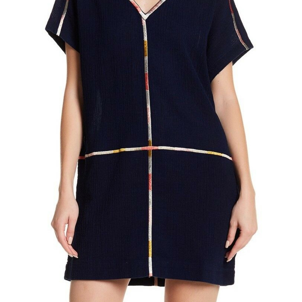 Madewell Embroidered Easy V-Neck Mini Isadora Dress